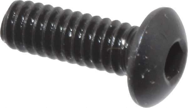 Holo-Krome - #5-40 UNC Hex Socket Drive, Button Screw - Alloy Steel, Black Oxide Finish, Fully Threaded, 3/8" Length Under Head - Exact Tool & Supply