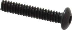 Holo-Krome - #6-32 UNC Hex Socket Drive, Button Screw - Alloy Steel, Black Oxide Finish, Fully Threaded, 3/4" Length Under Head - Exact Tool & Supply