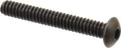 Holo-Krome - #6-32 UNC Hex Socket Drive, Button Screw - Alloy Steel, Black Oxide Finish, Fully Threaded, 1" Length Under Head - Exact Tool & Supply