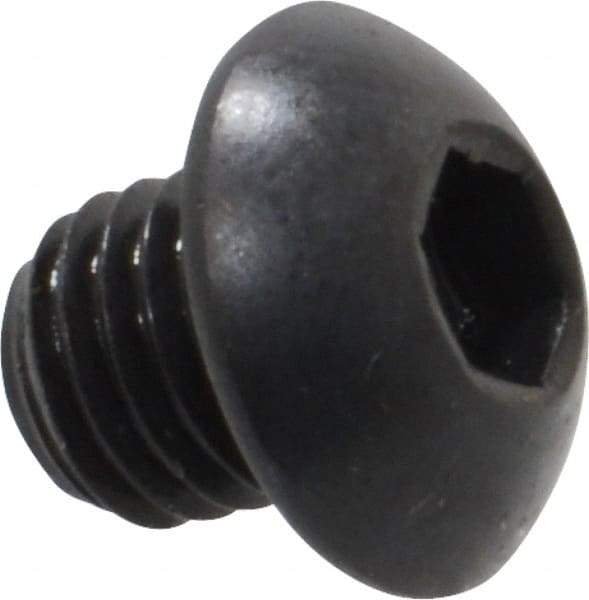 Holo-Krome - 1/4-28 UNF Hex Socket Drive, Button Screw - Alloy Steel, Black Oxide Finish, Fully Threaded, 1/4" Length Under Head - Exact Tool & Supply
