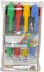 Shaviv - 8 Piece, High Speed Steel Blade, Hand Deburring Tool Set - B Blade Holder, For Hole Edge, Straight Edge - Exact Tool & Supply