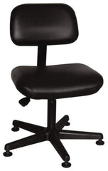 Bevco - Pneumatic Height Adjustable Chair - Vinyl Seat, Black - Exact Tool & Supply