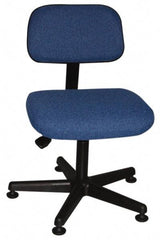 Bevco - Pneumatic Height Adjustable Chair - Cloth Seat, Navy Blue - Exact Tool & Supply