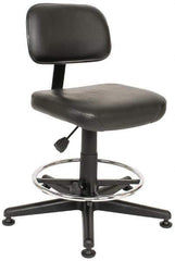 Bevco - Pneumatic Height Adjustable Chair - Vinyl Seat, Black - Exact Tool & Supply
