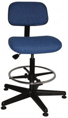 Bevco - Pneumatic Height Adjustable Chair - Cloth Seat, Navy Blue - Exact Tool & Supply