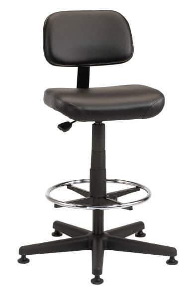 Bevco - Pneumatic Height Adjustable Chair - Vinyl Seat, Black - Exact Tool & Supply