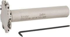 Iscar - Shank Connection, 3/16" Cutting Width, 5/8" Depth of Cut, 2" Cutter Diam, 4 Tooth Indexable Slotting Cutter - 3/4" Shank Diam, ETS-LN08 Toolholder, LNET Insert, Right Hand Cutting Direction - Exact Tool & Supply