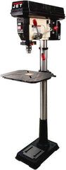 Jet - 16-1/2" Swing, Variable Speed Pulley Drill Press - Variable Speed, 3/4 hp, Single Phase - Exact Tool & Supply
