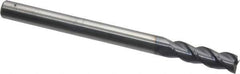 Accupro - 5/16", 1" LOC, 5/16" Shank Diam, 4" OAL, 3 Flute, Solid Carbide Square End Mill - Single End, AlTiN Finish, Spiral Flute, 40° Helix, Centercutting, Right Hand Cut, Right Hand Flute - Exact Tool & Supply