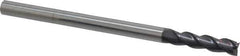 Accupro - 3/8", 1-1/2" LOC, 3/8" Shank Diam, 6" OAL, 3 Flute, Solid Carbide Square End Mill - Single End, AlTiN Finish, Spiral Flute, 40° Helix, Centercutting, Right Hand Cut, Right Hand Flute - Exact Tool & Supply