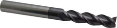 Accupro - 5/8", 2-1/2" LOC, 5/8" Shank Diam, 6" OAL, 3 Flute, Solid Carbide Square End Mill - Single End, AlTiN Finish, Spiral Flute, 40° Helix, Centercutting, Right Hand Cut, Right Hand Flute - Exact Tool & Supply