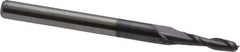 Accupro - 2mm, 8mm LOC, 3mm Shank Diam, 38mm OAL, 2 Flute, Solid Carbide Square End Mill - Single End, AlTiN Finish, Spiral Flute, 30° Helix, Centercutting, Right Hand Cut, Right Hand Flute - Exact Tool & Supply