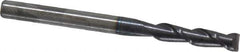 Accupro - 3mm, 12mm LOC, 3mm Shank Diam, 38mm OAL, 2 Flute, Solid Carbide Square End Mill - Single End, AlTiN Finish, Spiral Flute, 40° Helix, Centercutting, Right Hand Cut, Right Hand Flute - Exact Tool & Supply