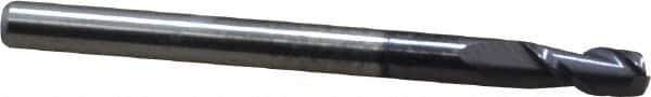 Accupro - 3mm, 6mm LOC, 3mm Shank Diam, 38mm OAL, 2 Flute, Solid Carbide Square End Mill - Single End, AlTiN Finish, Spiral Flute, 40° Helix, Centercutting, Right Hand Cut, Right Hand Flute - Exact Tool & Supply