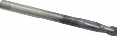 Accupro - 4mm, 8mm LOC, 4mm Shank Diam, 50mm OAL, 2 Flute, Solid Carbide Square End Mill - Single End, AlTiN Finish, Spiral Flute, 40° Helix, Centercutting, Right Hand Cut, Right Hand Flute - Exact Tool & Supply