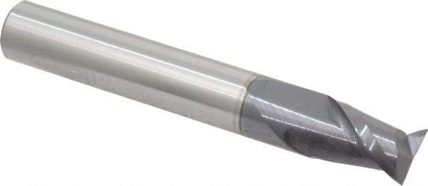 Accupro - 10mm, 14mm LOC, 10mm Shank Diam, 2-3/4" OAL, 2 Flute, Solid Carbide Square End Mill - Single End, AlTiN Finish, Spiral Flute, 40° Helix, Centercutting, Right Hand Cut, Right Hand Flute - Exact Tool & Supply