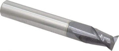 Accupro - 10mm, 14mm LOC, 10mm Shank Diam, 2-3/4" OAL, 2 Flute, Solid Carbide Square End Mill - Single End, AlTiN Finish, Spiral Flute, 40° Helix, Centercutting, Right Hand Cut, Right Hand Flute - Exact Tool & Supply