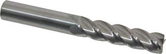 Accupro - 1/2", 4 Flute, Single End, Solid Carbide, 0.02" Corner Radius End Mill - 4" OAL, 40° Helix, Right Hand Flute, 2" LOC, Right Hand Cut - Exact Tool & Supply