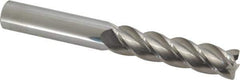Accupro - 1/2", 4 Flute, Single End, Solid Carbide, 0.03" Corner Radius End Mill - 4" OAL, 40° Helix, Right Hand Flute, 2" LOC, Right Hand Cut - Exact Tool & Supply