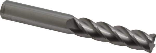 Accupro - 1/2", 4 Flute, Single End, Solid Carbide, 0.06" Corner Radius End Mill - 4" OAL, 40° Helix, Right Hand Flute, 2" LOC, Right Hand Cut - Exact Tool & Supply