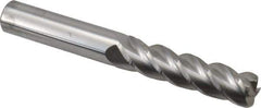 Accupro - 1/2", 4 Flute, Single End, Solid Carbide, 0.09" Corner Radius End Mill - 4" OAL, 40° Helix, Right Hand Flute, 2" LOC, Right Hand Cut - Exact Tool & Supply