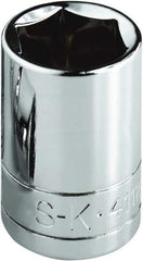 SK - 11/16", 1/2" Drive, Standard Hand Socket - 6 Points, Steel, Chrome Finish - Exact Tool & Supply