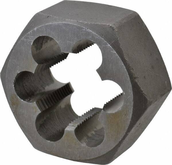 Interstate - 1-1/16 - 16 UNS Thread, 2" Hex, Right Hand Thread, Hex Rethreading Die - Carbon Steel, 1" Thick - Exact Tool & Supply
