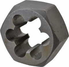Interstate - 1-1/16 - 16 UNS Thread, 2" Hex, Right Hand Thread, Hex Rethreading Die - Carbon Steel, 1" Thick - Exact Tool & Supply