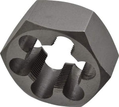 Interstate - 1-1/4 - 18 UNEF Thread, 2-3/16" Hex, Right Hand Thread, Hex Rethreading Die - Carbon Steel, 1" Thick - Exact Tool & Supply