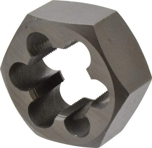 Interstate - 1-1/4 - 20 UNS Thread, 2-3/16" Hex, Right Hand Thread, Hex Rethreading Die - Carbon Steel, 1" Thick - Exact Tool & Supply