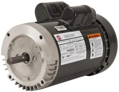 US Motors - 3/4 hp, TEFC Enclosure, No Thermal Protection, 1,140 RPM, 115/230 Volt, 60 Hz, Single Phase Capacitor Start-Cap Run Motor - Size 56C Frame, C-Face Mount, 1 Speed, Ball Bearings, 12.2/6.1 Full Load Amps, B Class Insulation, Reversible - Exact Tool & Supply