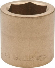 Ampco - 1-1/2", 3/4" Drive, Standard Hand Socket - 6 Points, 2-1/16" OAL, Aluminum Bronze - Exact Tool & Supply