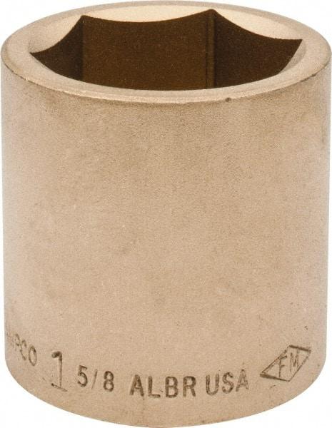 Ampco - 1-5/8", 3/4" Drive, Standard Hand Socket - 6 Points, 2-1/4" OAL, Aluminum Bronze - Exact Tool & Supply