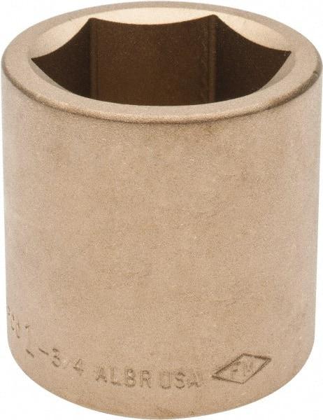 Ampco - 1-3/4", 3/4" Drive, Standard Hand Socket - 6 Points, 2-9/16" OAL, Aluminum Bronze - Exact Tool & Supply