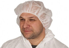PRO-SAFE - Size L, 24 Inch Diameter Bouffant Cap - White, Polypropylene, ISO Class 8 - Exact Tool & Supply