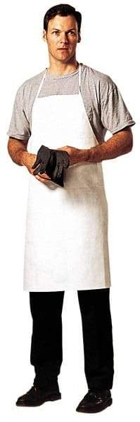 Dupont - 27" Wide x 36" Long x 12 mil Thick Chemical Resistant Bib Apron - Tychem SL, White, Resists Chemicals - Exact Tool & Supply