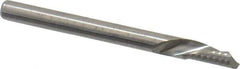 Onsrud - 1/8" Cutting Diam x 1/4" Length of Cut, 1 Flute, Downcut Spiral Router Bit - Uncoated, Right Hand Cut, Solid Carbide, 1-1/2" OAL x 1/8" Shank Diam, Single Edge, 22° Helix Angle - Exact Tool & Supply