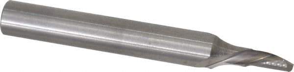 Onsrud - 1/8" Cutting Diam x 1/4" Length of Cut, 1 Flute, Downcut Spiral Router Bit - Uncoated, Right Hand Cut, Solid Carbide, 2" OAL x 1/4" Shank Diam, Single Edge, 22° Helix Angle - Exact Tool & Supply