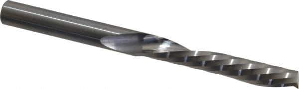 Onsrud - 1/4" Cutting Diam x 1-1/2" Length of Cut, 1 Flute, Downcut Spiral Router Bit - Uncoated, Right Hand Cut, Solid Carbide, 3" OAL x 1/4" Shank Diam, Single Edge, 21° Helix Angle - Exact Tool & Supply