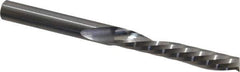 Onsrud - 1/4" Cutting Diam x 1-1/2" Length of Cut, 1 Flute, Downcut Spiral Router Bit - Uncoated, Right Hand Cut, Solid Carbide, 3" OAL x 1/4" Shank Diam, Single Edge, 21° Helix Angle - Exact Tool & Supply