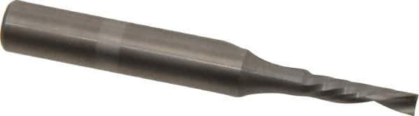 Onsrud - 1/8" Cutting Diam x 1/2" Length of Cut, 1 Flute, Downcut Spiral Router Bit - Uncoated, Right Hand Cut, Solid Carbide, 2" OAL x 1/4" Shank Diam, Single Edge, 21° Helix Angle - Exact Tool & Supply