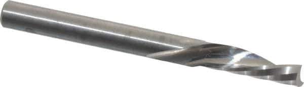 Onsrud - 3/16" Cutting Diam x 5/8" Length of Cut, 1 Flute, Downcut Spiral Router Bit - Uncoated, Right Hand Cut, Solid Carbide, 2" OAL x 3/16" Shank Diam, Single Edge, 21° Helix Angle - Exact Tool & Supply