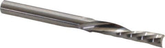 Onsrud - 1/4" Cutting Diam x 1-1/4" Length of Cut, 1 Flute, Downcut Spiral Router Bit - Uncoated, Right Hand Cut, Solid Carbide, 3" OAL x 1/4" Shank Diam, Single Edge, 21° Helix Angle - Exact Tool & Supply