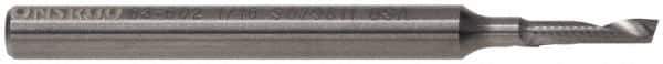 Accupro - 1/4" Cutting Diam x 3/4" Length of Cut, 1 Flute, Upcut Spiral Router Bit - Uncoated, Right Hand Cut, Solid Carbide, 2-1/2" OAL x 1/4" Shank Diam, Single Edge, 22° Helix Angle - Exact Tool & Supply