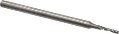Onsrud - 1/16" Cutting Diam x 1/4" Length of Cut, 1 Flute, Upcut Spiral Router Bit - Uncoated, Right Hand Cut, Solid Carbide, 2" OAL x 1/8" Shank Diam, Single Edge, 21° Helix Angle - Exact Tool & Supply