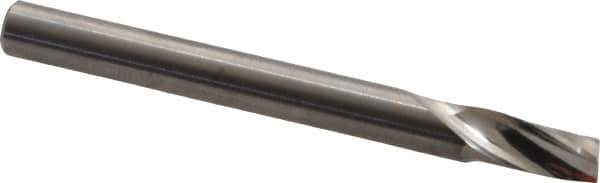 Onsrud - 3/16" Cutting Diam x 3/8" Length of Cut, 1 Flute, Upcut Spiral Router Bit - Uncoated, Right Hand Cut, Solid Carbide, 2" OAL x 3/16" Shank Diam, Single Edge, 21° Helix Angle - Exact Tool & Supply
