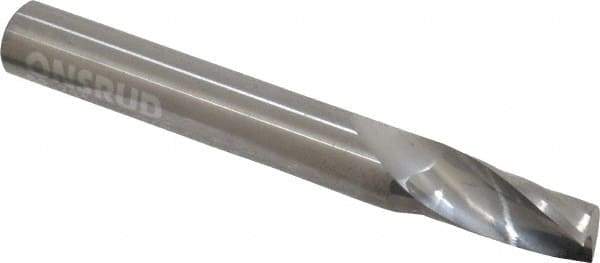 Onsrud - 3/8" Cutting Diam x 3/4" Length of Cut, 1 Flute, Upcut Spiral Router Bit - Uncoated, Right Hand Cut, Solid Carbide, 3" OAL x 3/8" Shank Diam, Single Edge, 21° Helix Angle - Exact Tool & Supply