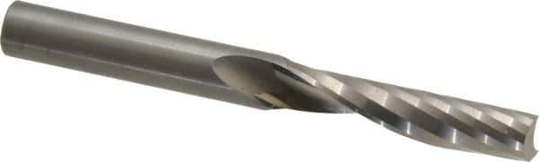 Onsrud - 3/8" Cutting Diam x 1-5/8" Length of Cut, 1 Flute, Upcut Spiral Router Bit - Uncoated, Right Hand Cut, Solid Carbide, 3-1/2" OAL x 3/8" Shank Diam, Single Edge, 21° Helix Angle - Exact Tool & Supply