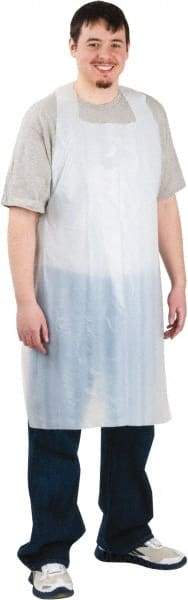 Safety Zone - 28" Wide x 46" Long x 2 mil Thick Bib Apron - Polyethylene, White, Resists Chemicals - Exact Tool & Supply