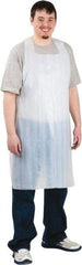 Safety Zone - 28" Wide x 46" Long x 2 mil Thick Bib Apron - Polyethylene, White, Resists Chemicals - Exact Tool & Supply